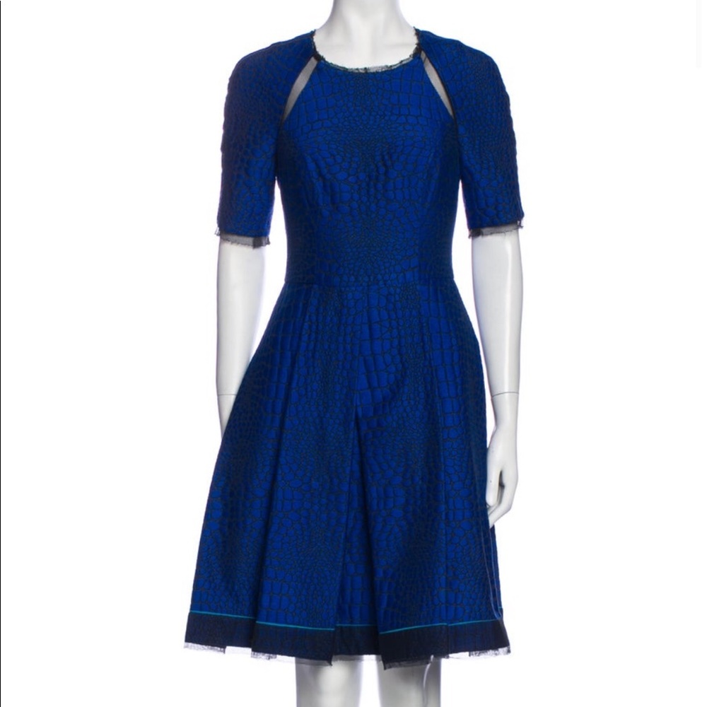 NWOT Jason Wu Crew Dress Blue Knee-Length  Size2 Drop Waist.Feel like a princess